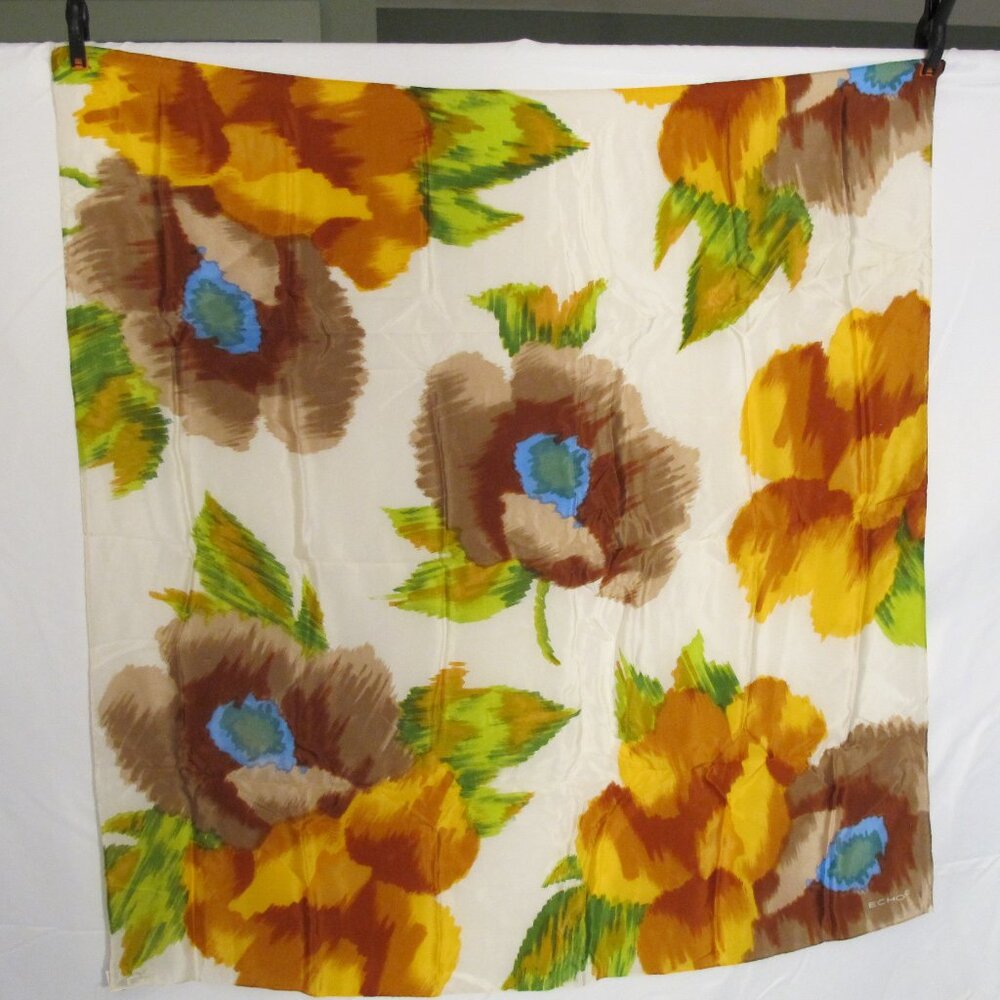 Echo floral square silk scarf